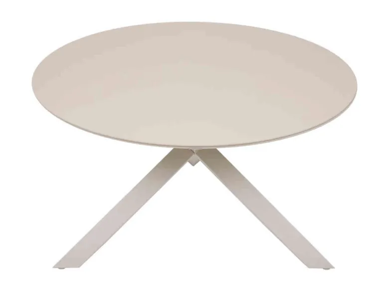 Table de jardin ronde alu verre oryon 6 places argile - hespéride