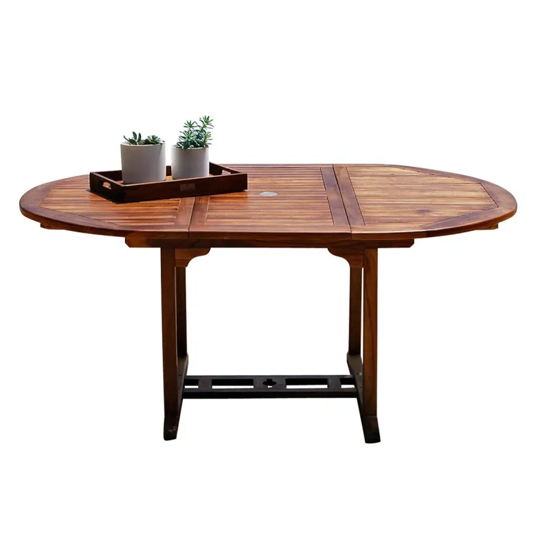 Table de jardin ronde/ovale teck huilé 6
