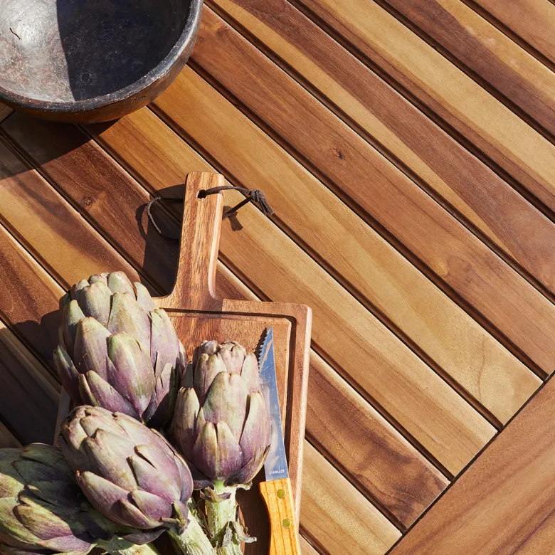 Table de jardin ronde/ovale teck huilé 6