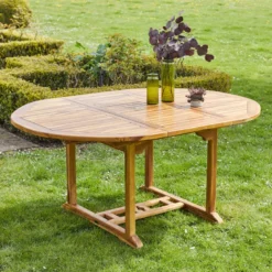 Table de jardin ronde/ovale teck huilé 6