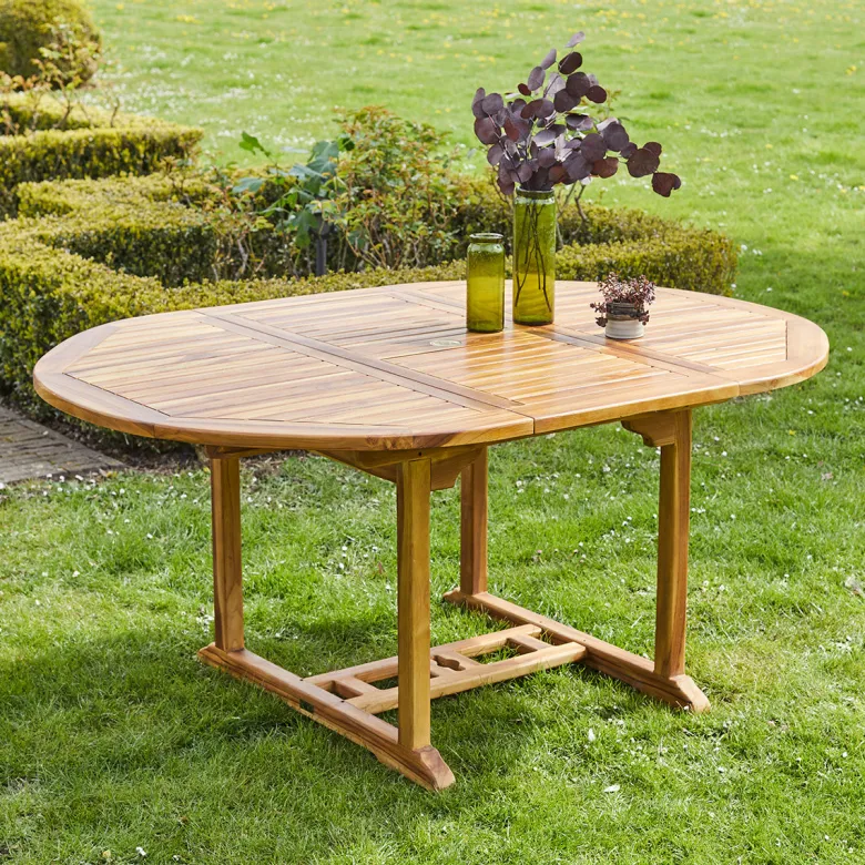 Table de jardin ronde/ovale teck huilé 6