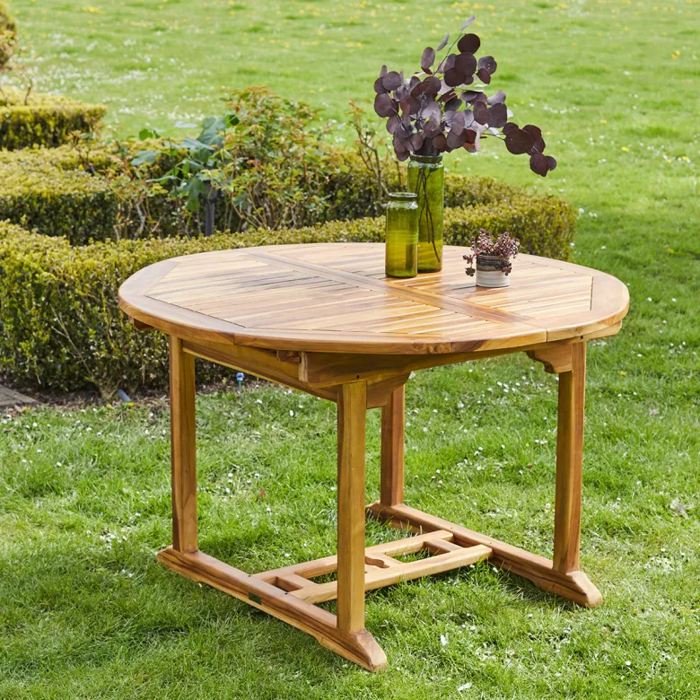Table de jardin ronde/ovale teck huilé 6