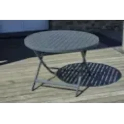 Table de jardin ronde pliante en aluminium - gris anthracite