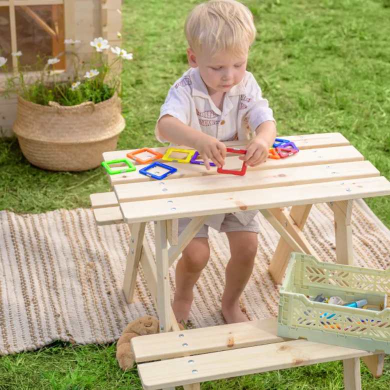 Table enfant en bois 81x60xh50 cm - timbela m012-1