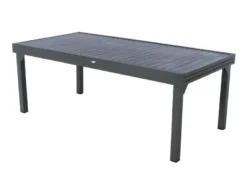 Table extensible rectangulaire alu piazza 10&nbsp;12 places graphite - hespéride