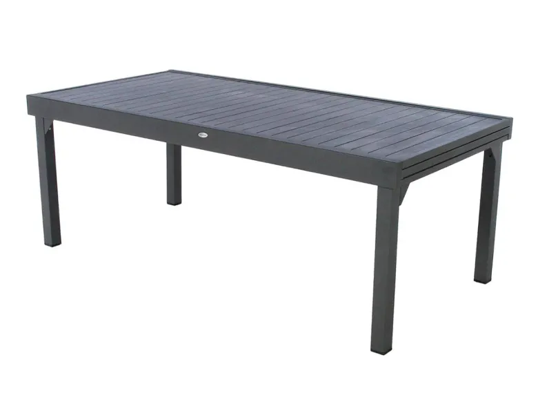 Table extensible rectangulaire alu piazza 10 12 places graphite - hespéride