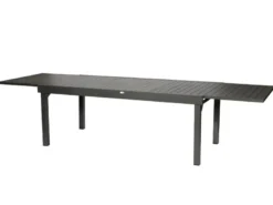 Table extensible rectangulaire alu piazza 10&nbsp;12 places graphite - hespéride