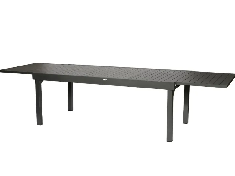 Table extensible rectangulaire alu piazza 10 12 places graphite - hespéride