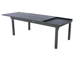 Table extensible rectangulaire alu piazza 10 12 places graphite - hespéride
