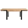 Table extensible rectangulaire en bois massif et métal noir l120-210 cm trap