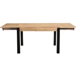 Table extensible rectangulaire en bois massif et métal noir l120-210 cm trap