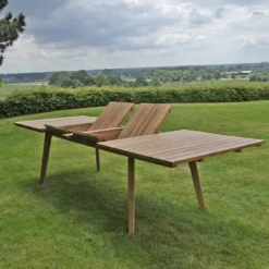 Table extensible teck massif flora xl