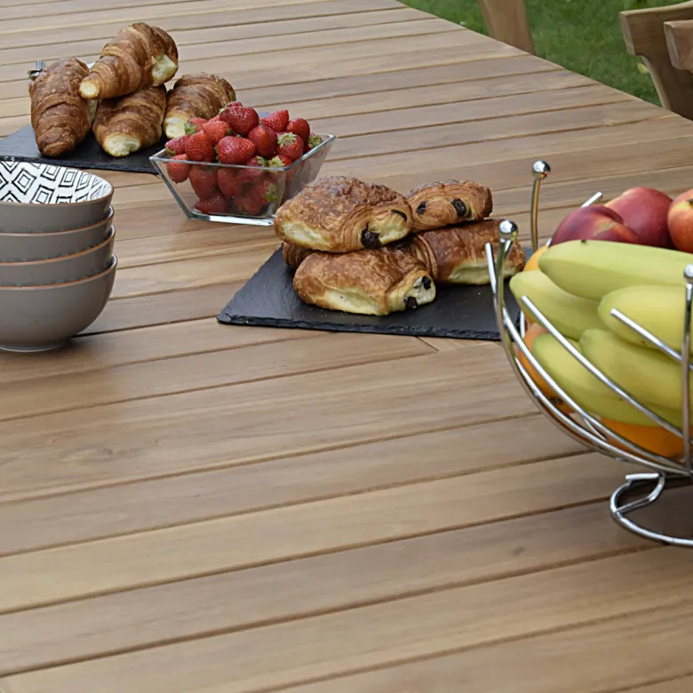 Table extensible teck massif flora xl