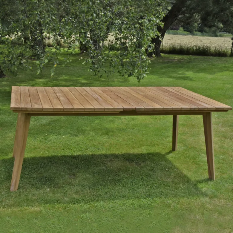 Table extensible teck massif flora xl