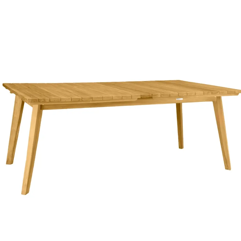 Table extensible teck massif flora xl