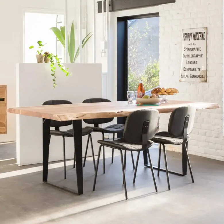 Table à manger en bois d'acacia 200 cm