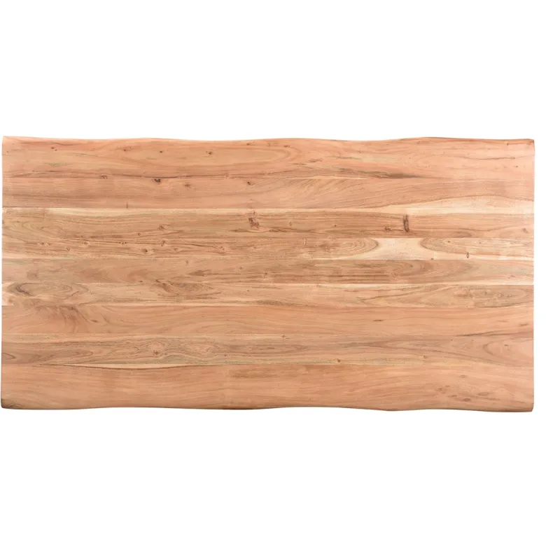 Table à manger rectangulaire en bois massif et métal noir l175 cm kora
