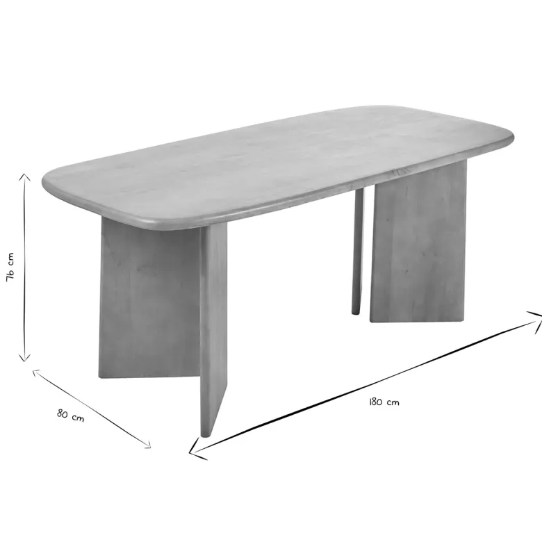 Table à manger rectangulaire en bois manguier massif l180 cm sota