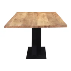 Table à manger rectangulaire en bois massif et métal noir l200 cm valley