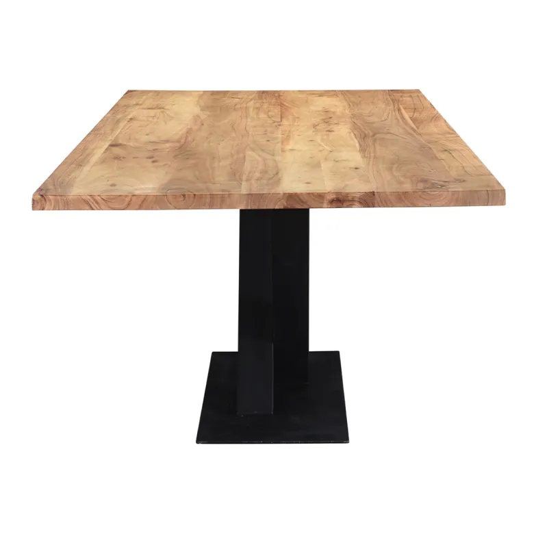 Table à manger rectangulaire en bois massif et métal noir l200 cm valley