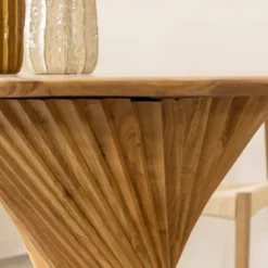 Table à manger ronde en bois d'acacia