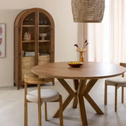 Table à manger ronde en manguier