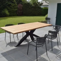 Table métal teck recyclé 240 conceptual