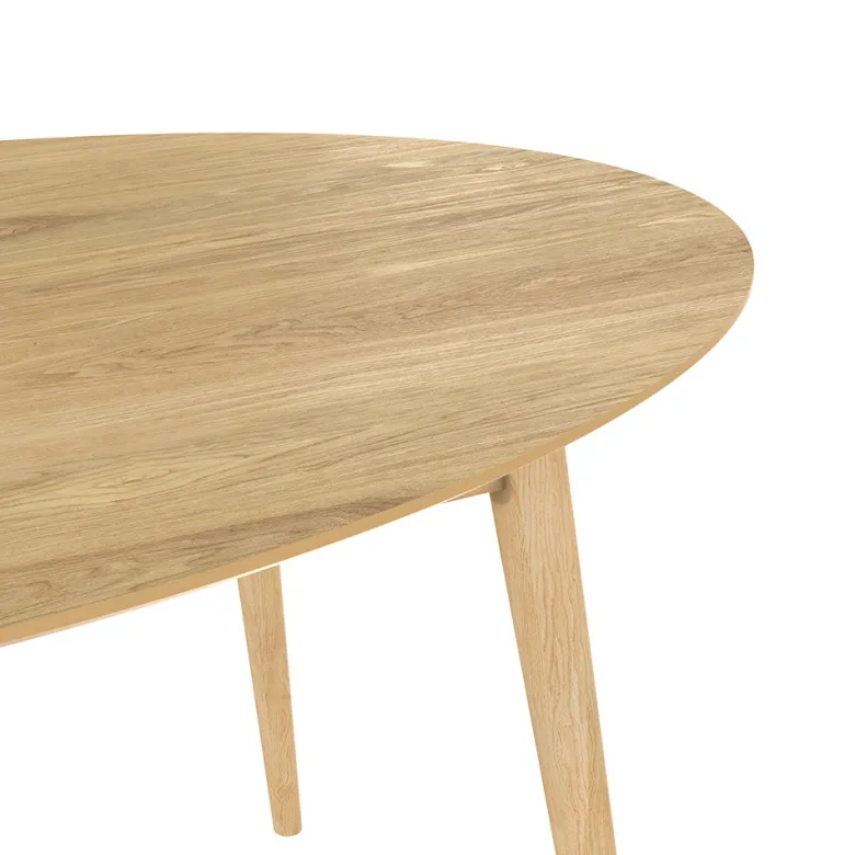 Table ovale 6 personnes en bois clair 150 cm - eddy