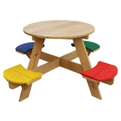 Table pique-nique round en bois ufo arc