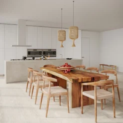 Table rectangulaire 10 personnes en bois de suar 240 cm - tanah