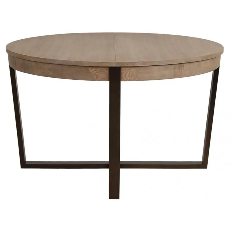 Table ronde extensible bois beige -