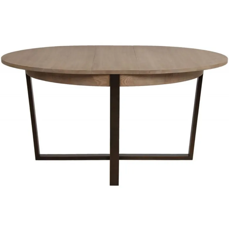Table ronde extensible bois beige -
