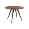 Table ronde 4 personnes en bois foncé finition noyer d105 cm - liwa