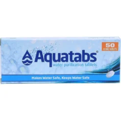 Tablettes de purification de l'eau aquatabs en boîte de 50 comprimés