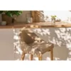 Tabouret de bar en tissu beige et bois clair 65 cm dalia