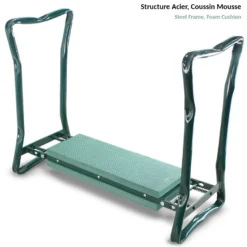 Tabouret de jardinage 2 en 1 pliable siège agenouilloir ergonomique