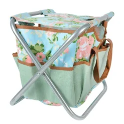 Tabouret range-outils imprimé roses