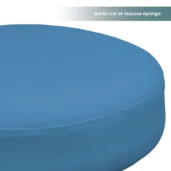 Tabouret rond à roulettes - bleu