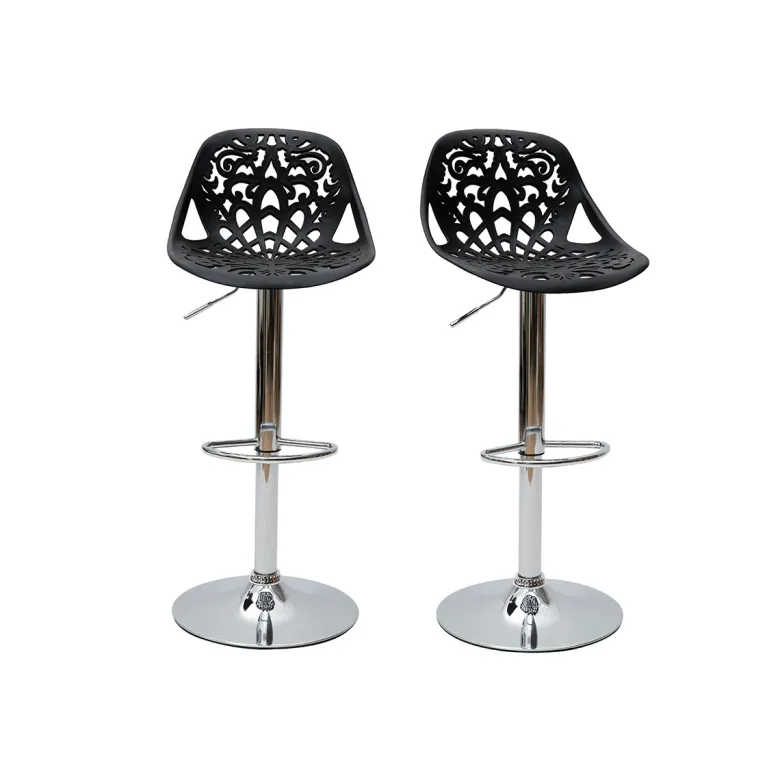 Tabourets de bar avec motif baroque noir (lot de 2) barocca