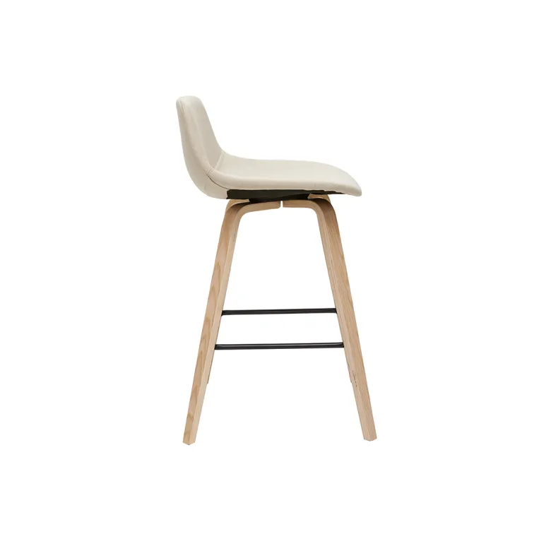 Tabourets de bar beige et bois clair h65 cm (lot de 2) nonie