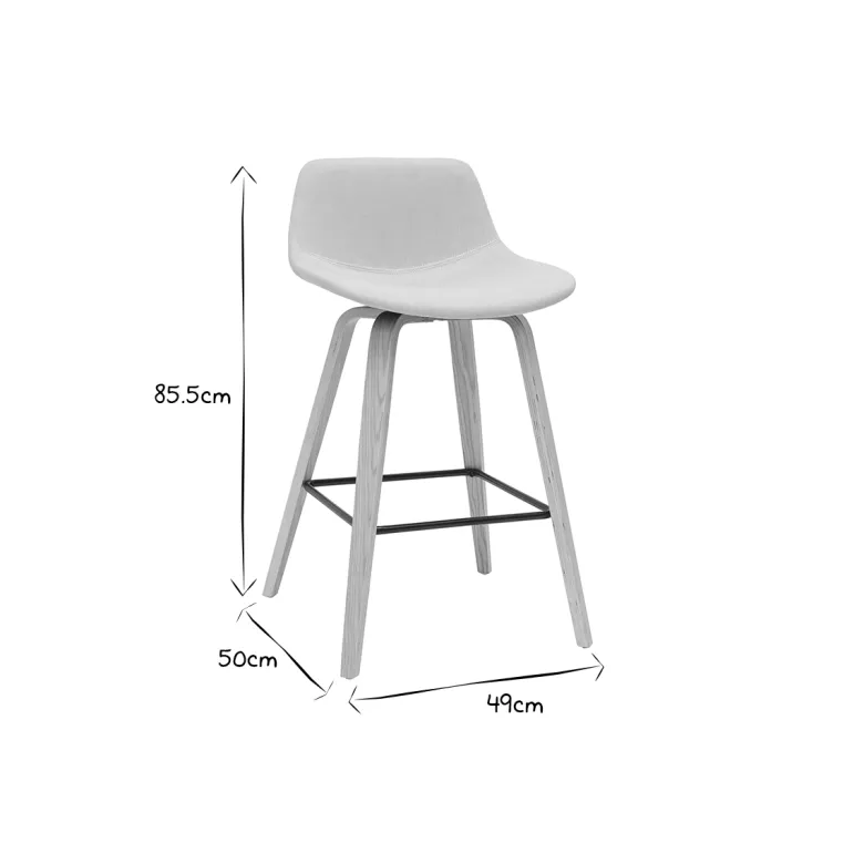 Tabourets de bar beige et bois clair h65 cm (lot de 2) nonie
