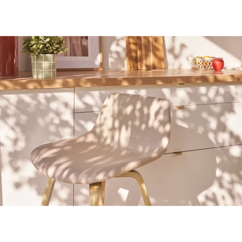 Tabourets de bar beige et bois clair h65 cm (lot de 2) nonie