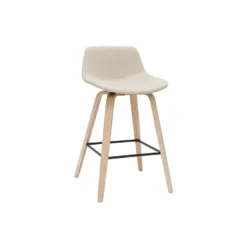 Tabourets de bar beige et bois clair h65 cm (lot de 2) nonie