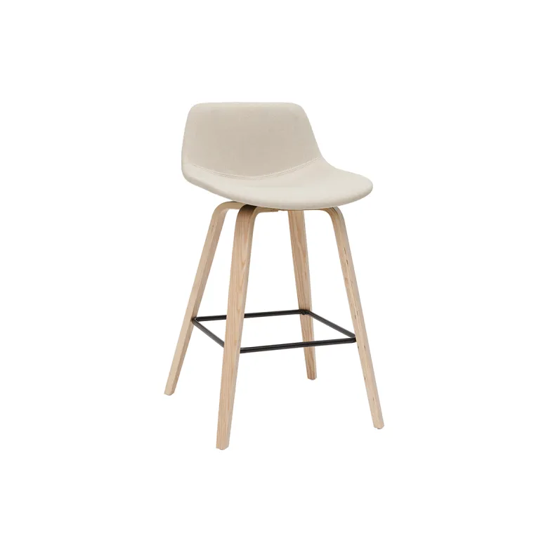Tabourets de bar beige et bois clair h65 cm (lot de 2) nonie