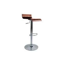 Tabourets de bar bois foncé noyer et acier chromé (lot de 2) surf v2