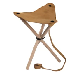 Tabouret trépied pliant cuir