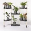 Étagère modulaire pour plantes noire à 8 plateaux et irrigation automatique