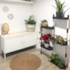 Étagère modulaire pour plantes noire à 4 plateaux