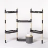 Étagère modulaire pour plantes noire à 6 plateaux et arrosage automatique