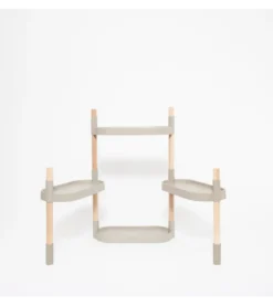 Étagère modulaire pour plantes grise à 4 plateaux